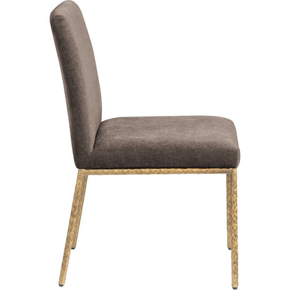 Reeves Brown Chenille Fabric Upholstered Dining Side Chair, Set of 2