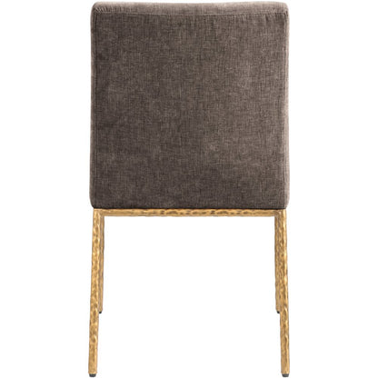 Reeves Brown Chenille Fabric Upholstered Dining Side Chair, Set of 2