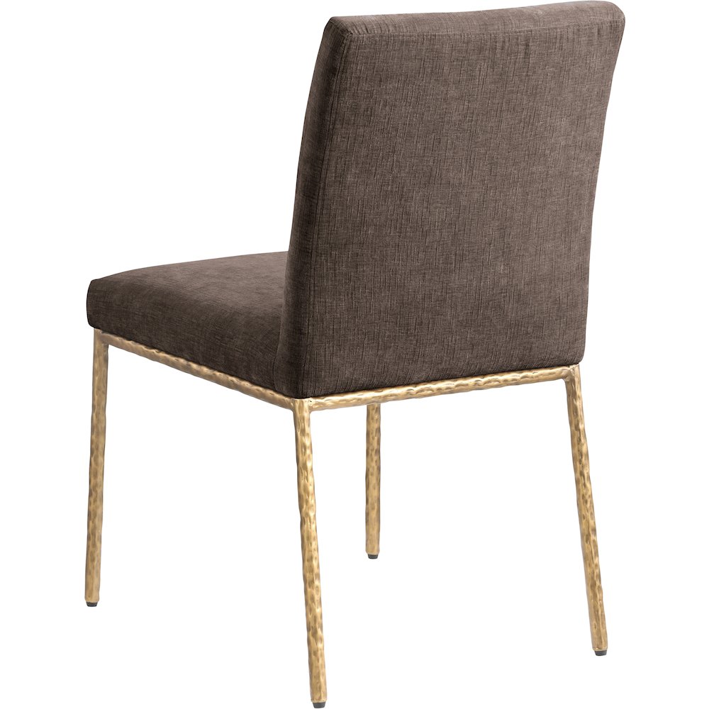 Reeves Brown Chenille Fabric Upholstered Dining Side Chair, Set of 2