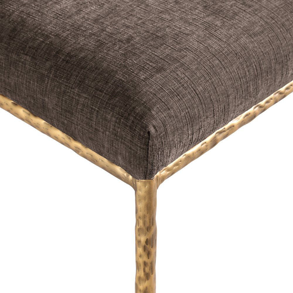 Reeves Brown Chenille Fabric Upholstered Dining Side Chair, Set of 2