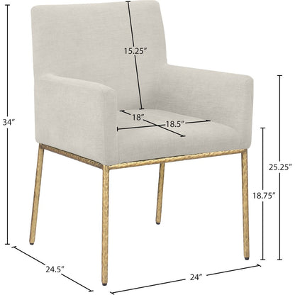 Reeves Cream Chenille Fabric Dining Chair, Set of 2