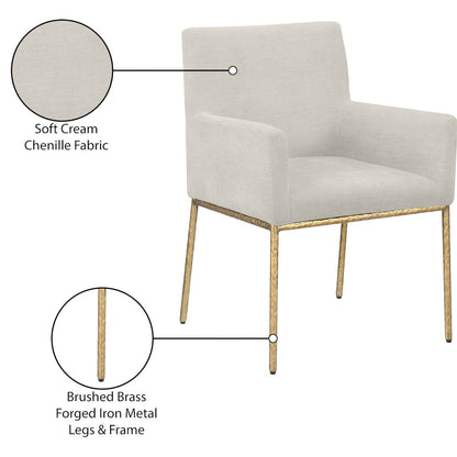 Reeves Cream Chenille Fabric Dining Chair, Set of 2