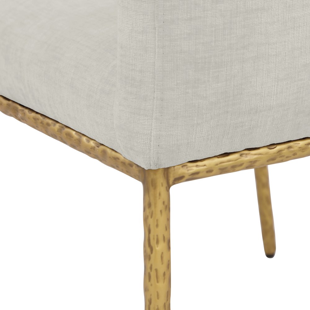 Reeves Cream Chenille Fabric Dining Chair, Set of 2