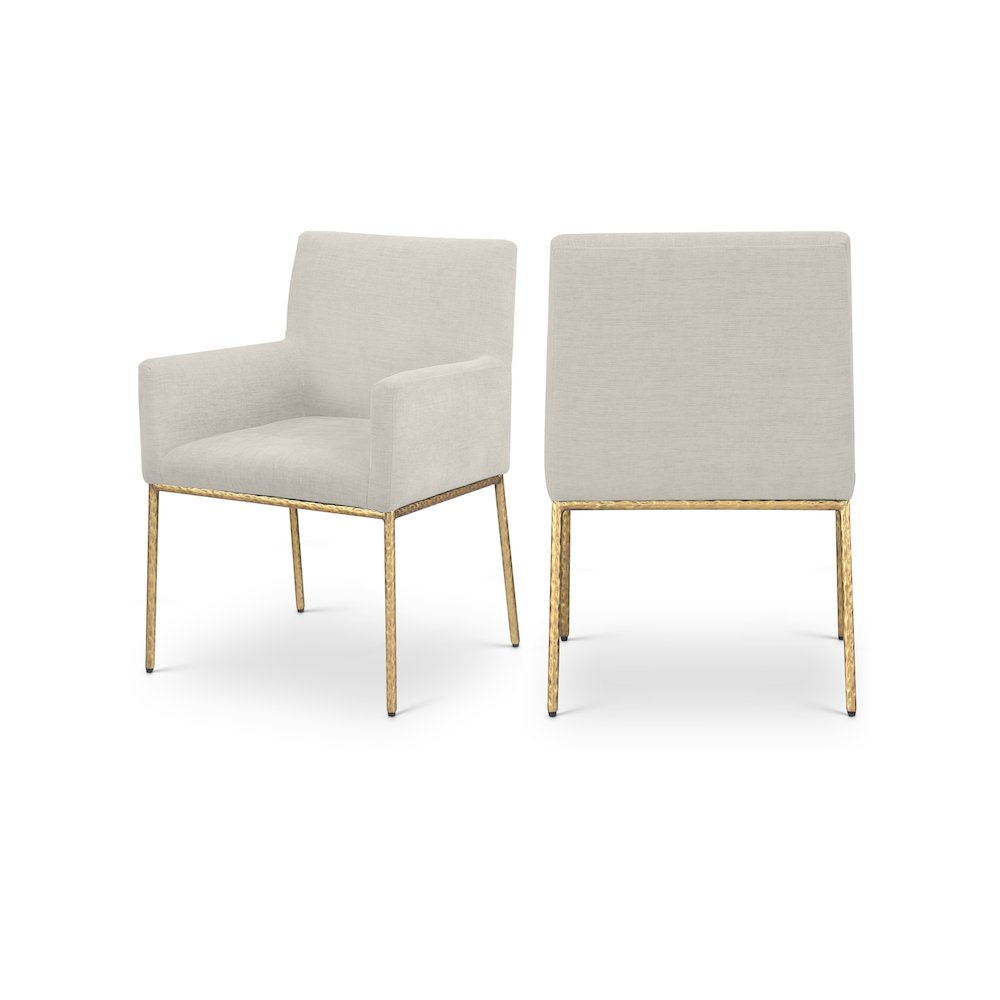 Reeves Cream Chenille Fabric Dining Chair, Set of 2