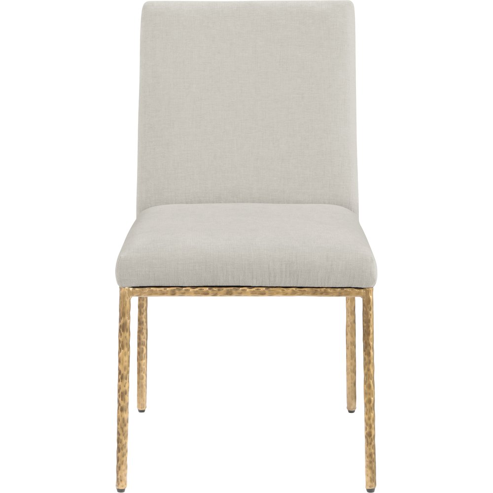 Reeves Cream Chenille Fabric Upholstered Dining Side Chair, Set of 2