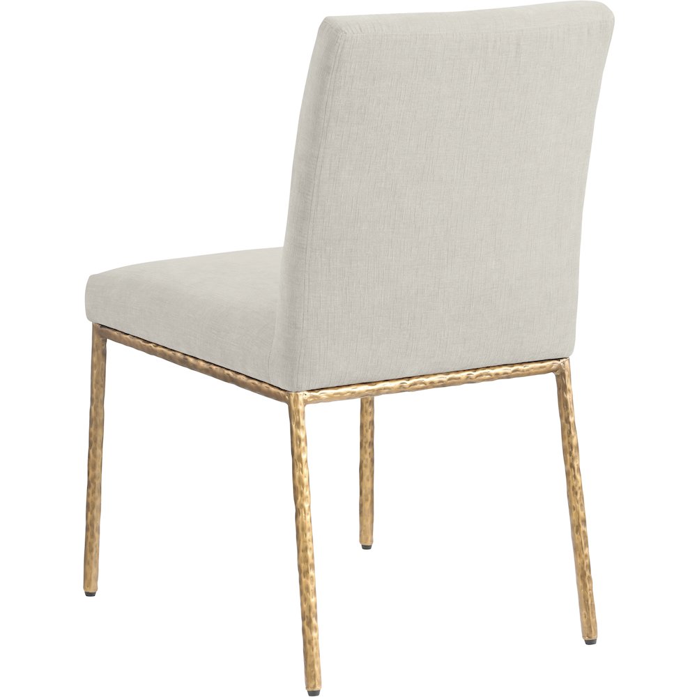 Reeves Cream Chenille Fabric Upholstered Dining Side Chair, Set of 2