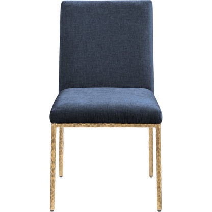 Reeves Navy Chenille Fabric Upholstered Dining Side Chair, Set of 2