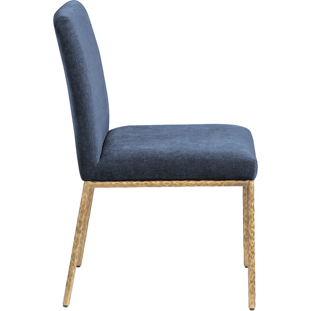 Reeves Navy Chenille Fabric Upholstered Dining Side Chair, Set of 2
