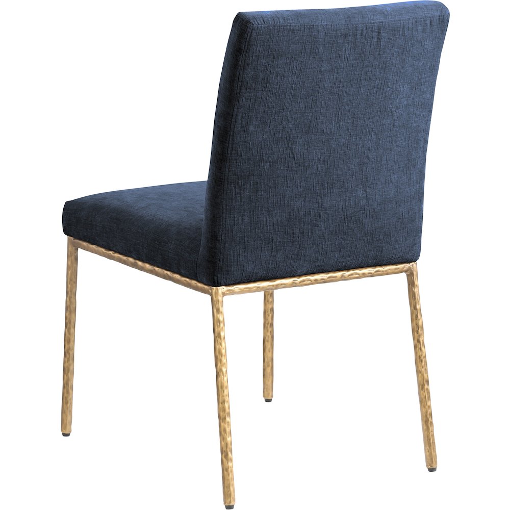 Reeves Navy Chenille Fabric Upholstered Dining Side Chair, Set of 2