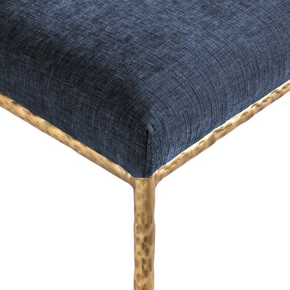 Reeves Navy Chenille Fabric Upholstered Dining Side Chair, Set of 2