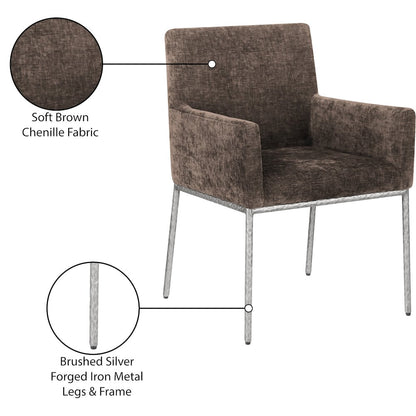 Reeves Brown Chenille Fabric Dining Chair, Set of 2