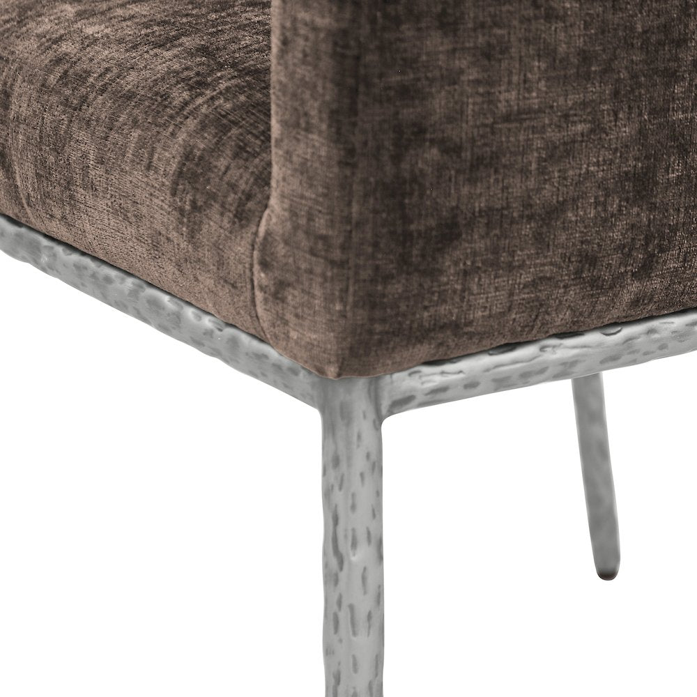 Reeves Brown Chenille Fabric Dining Chair, Set of 2