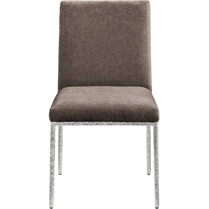 Reeves Brown Chenille Fabric Upholstered Dining Side Chair, Set of 2