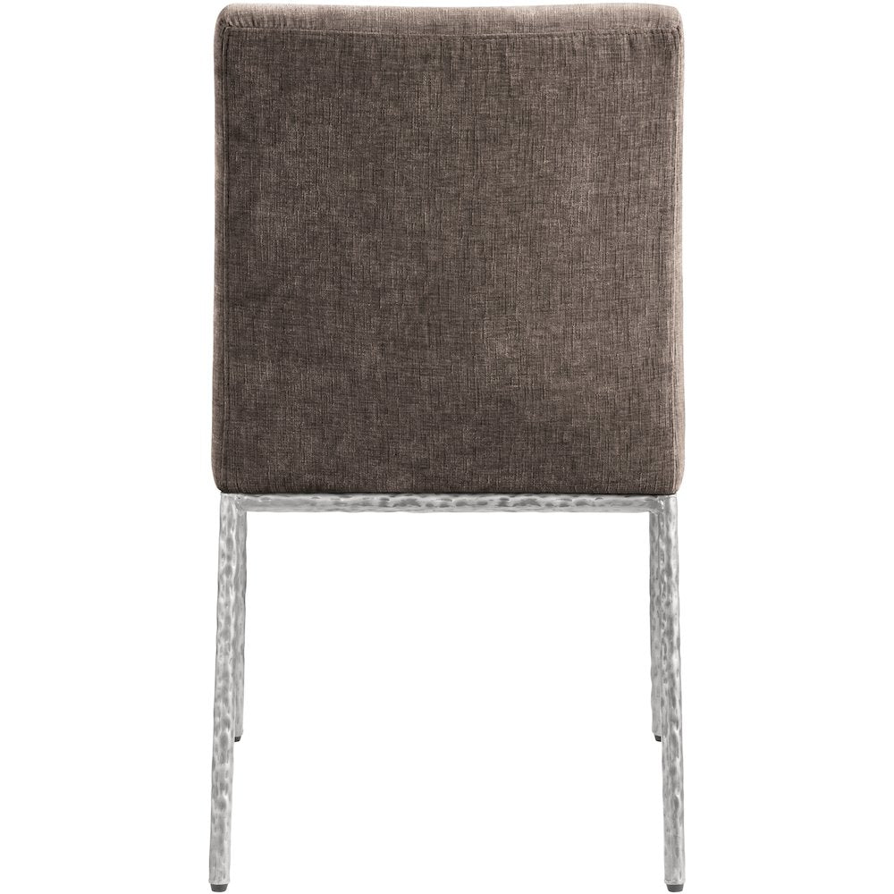 Reeves Brown Chenille Fabric Upholstered Dining Side Chair, Set of 2