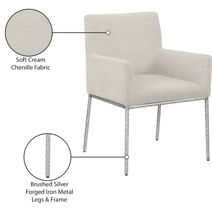 Reeves Cream Chenille Fabric Dining Chair, Set of 2