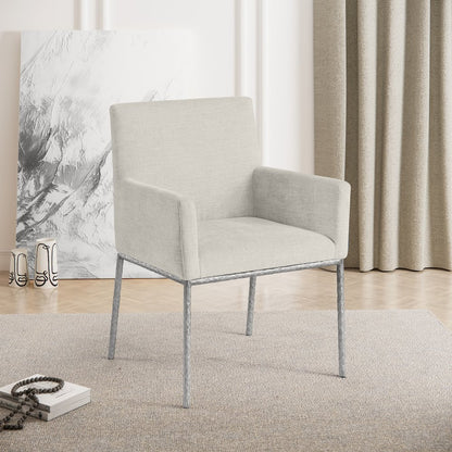 Reeves Cream Chenille Fabric Dining Chair, Set of 2