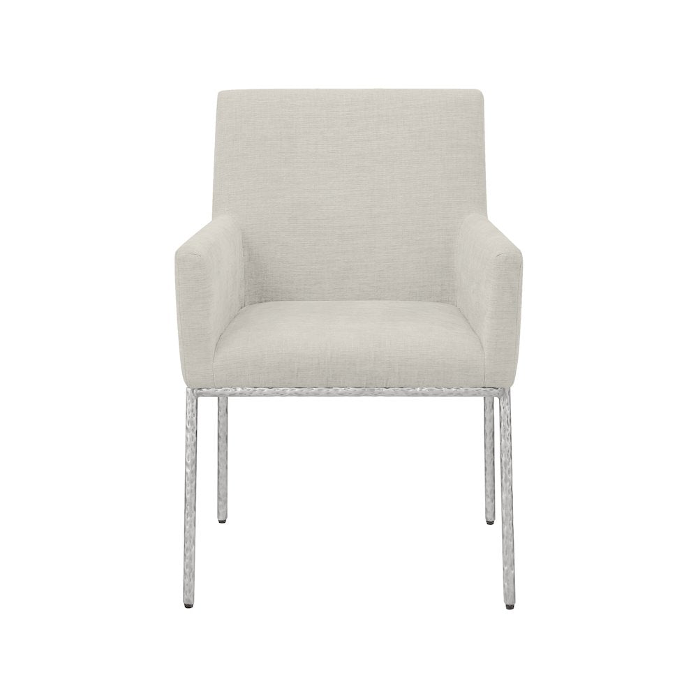 Reeves Cream Chenille Fabric Dining Chair, Set of 2
