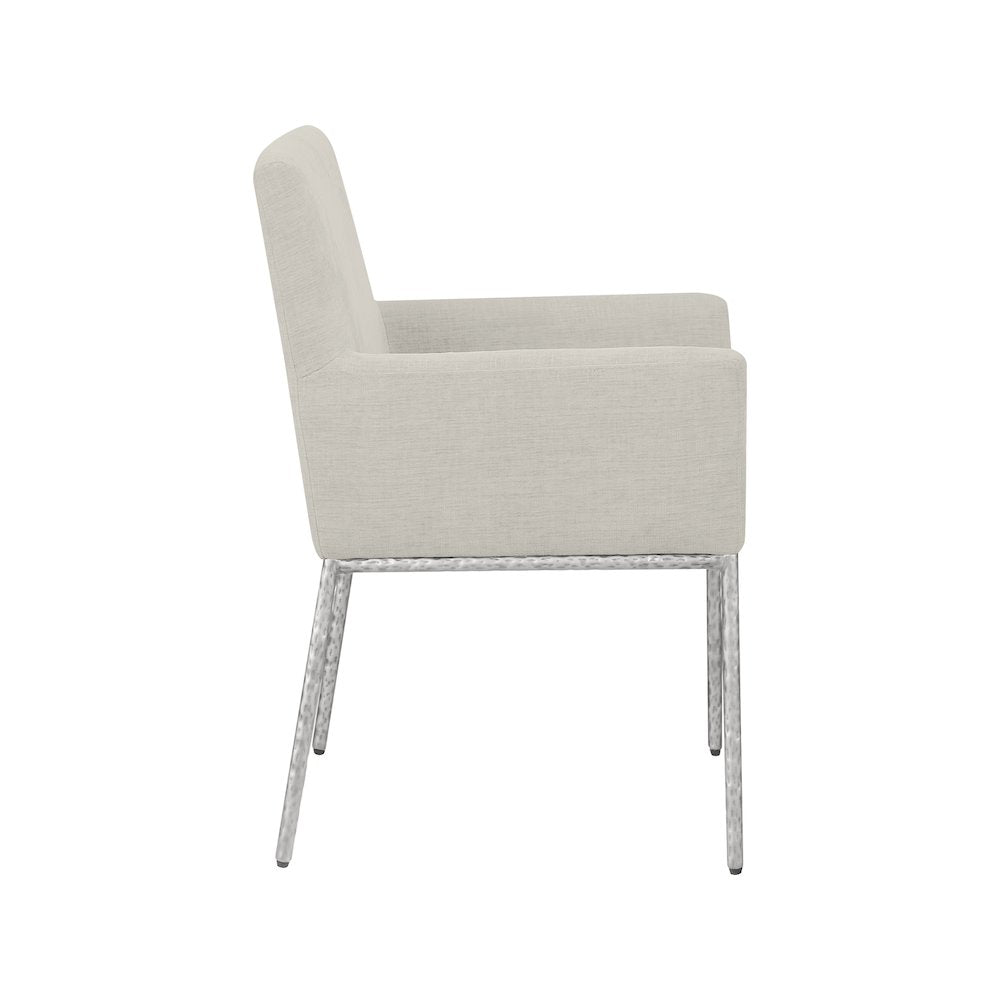 Reeves Cream Chenille Fabric Dining Chair, Set of 2