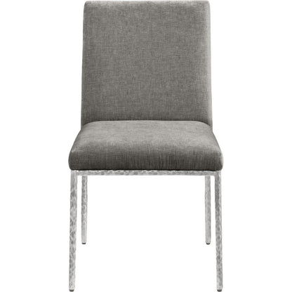 Reeves Grey Chenille Fabric Upholstered Dining Side Chair, Set of 2