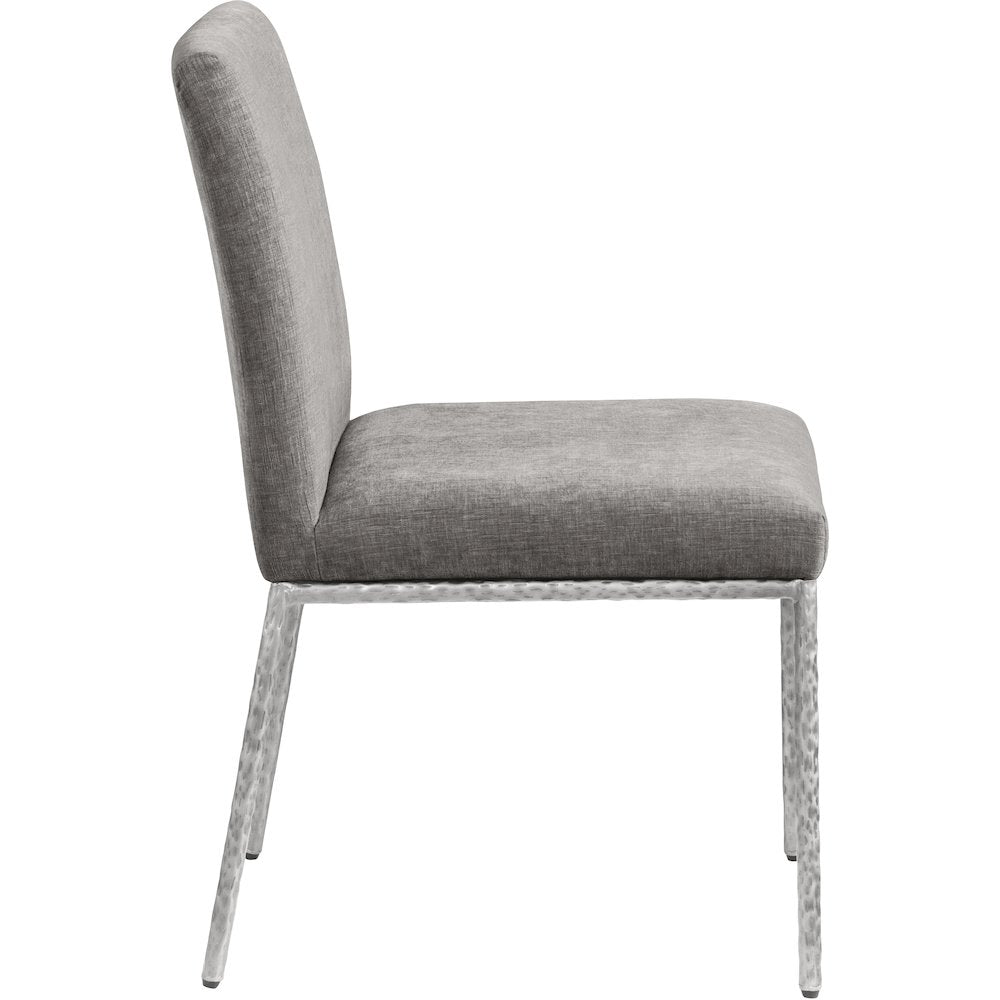 Reeves Grey Chenille Fabric Upholstered Dining Side Chair, Set of 2
