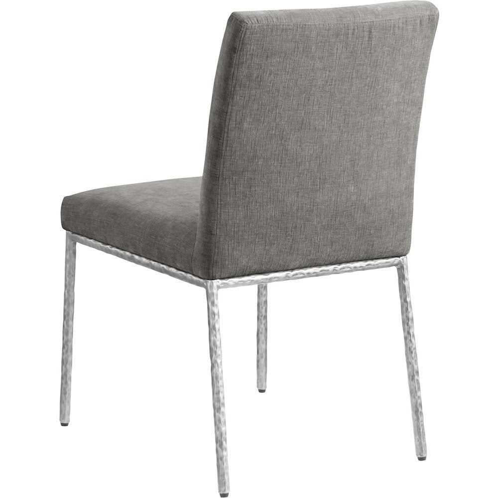 Reeves Grey Chenille Fabric Upholstered Dining Side Chair, Set of 2