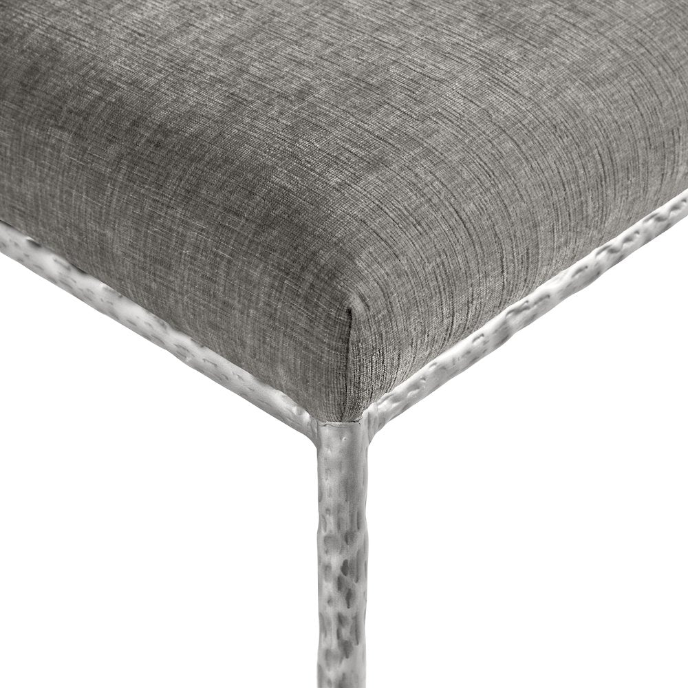 Reeves Grey Chenille Fabric Upholstered Dining Side Chair, Set of 2