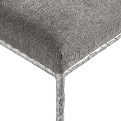 Reeves Grey Chenille Fabric Upholstered Dining Side Chair, Set of 2