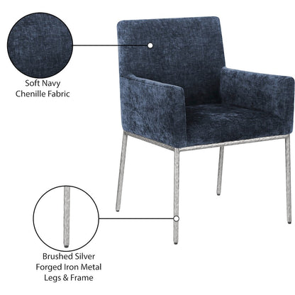 Reeves Navy Chenille Fabric Dining Chair, Set of 2