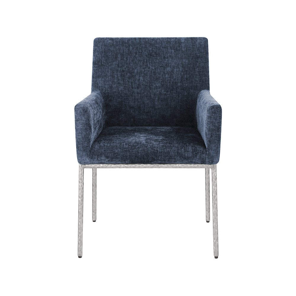 Reeves Navy Chenille Fabric Dining Chair, Set of 2