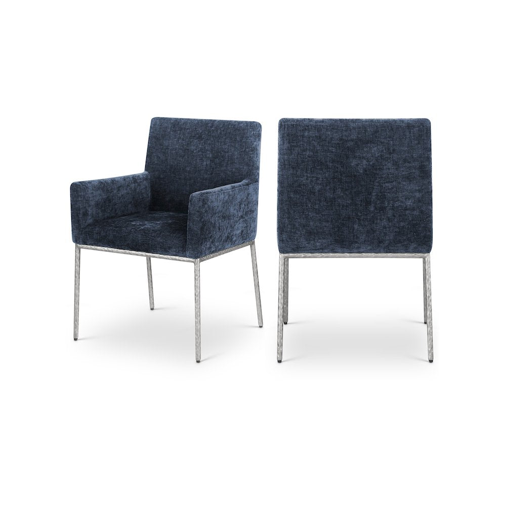 Reeves Navy Chenille Fabric Dining Chair, Set of 2