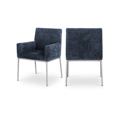 Reeves Navy Chenille Fabric Dining Chair, Set of 2