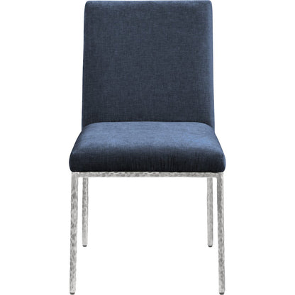 Reeves Navy Chenille Fabric Upholstered Dining Side Chair, Set of 2