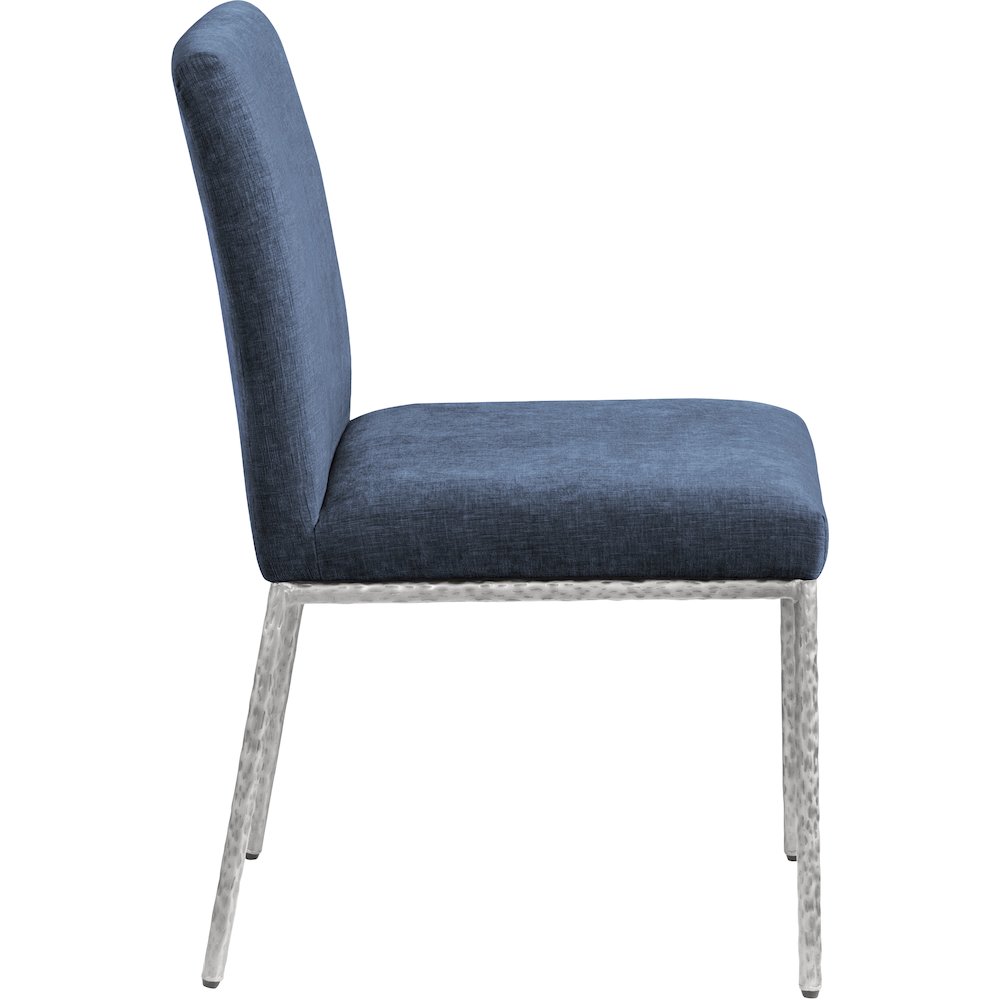 Reeves Navy Chenille Fabric Upholstered Dining Side Chair, Set of 2