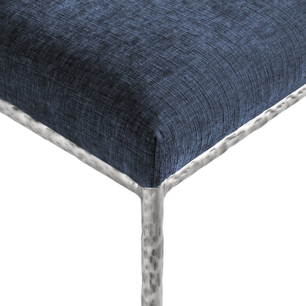Reeves Navy Chenille Fabric Upholstered Dining Side Chair, Set of 2