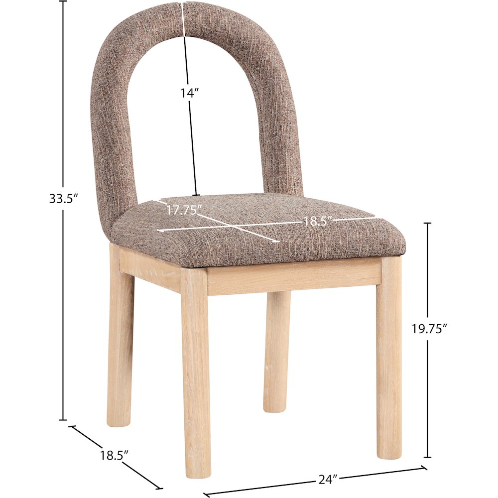 Conrad Brown Linen Textured Fabric Dining Chair