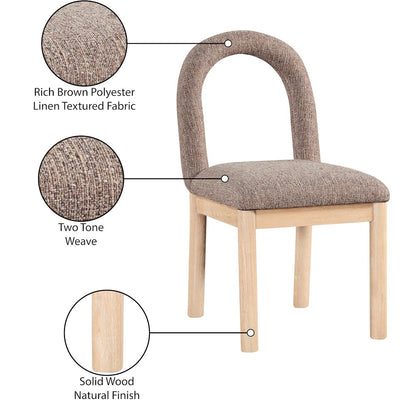 Conrad Brown Linen Textured Fabric Dining Chair