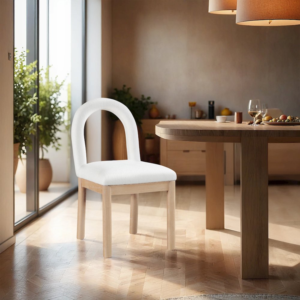 Conrad Cream Linen Textured Fabric Dining Chair