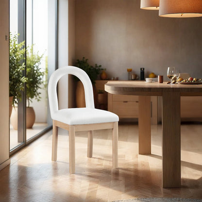 Conrad Cream Linen Textured Fabric Dining Chair