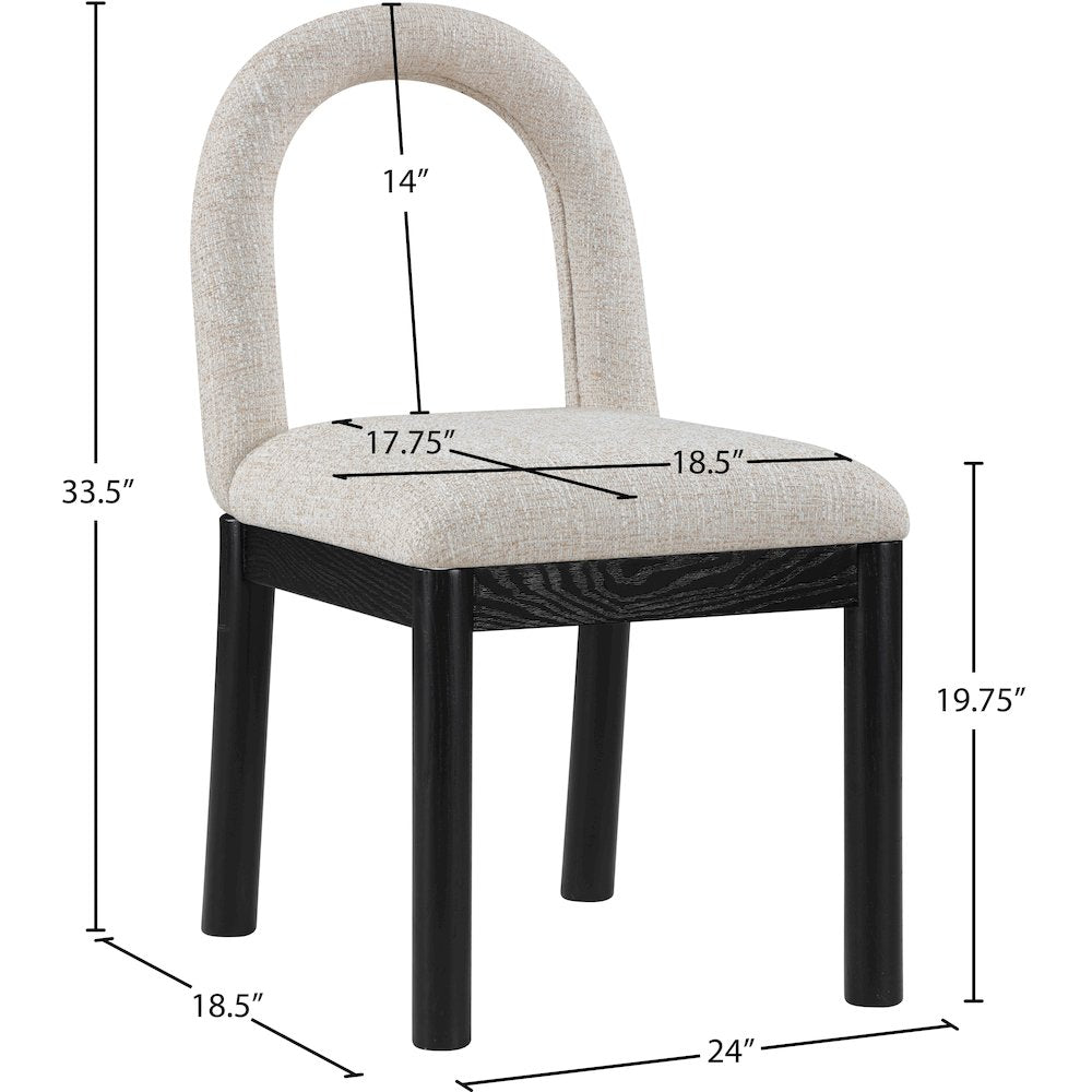 Conrad Beige Linen Textured Fabric Dining Chair