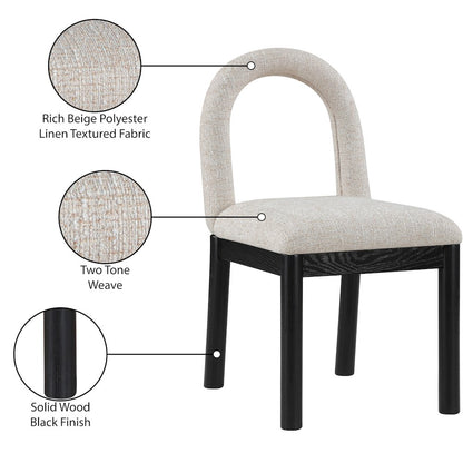 Conrad Beige Linen Textured Fabric Dining Chair