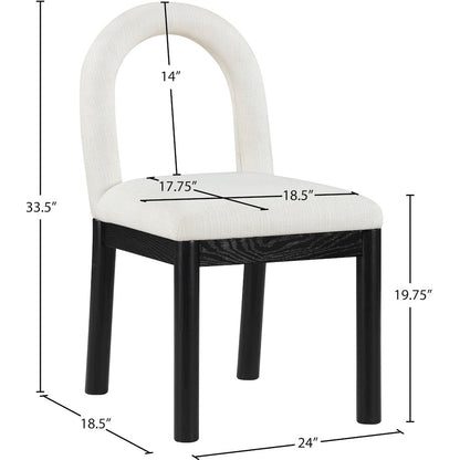 Conrad Cream Linen Textured Fabric Dining Chair