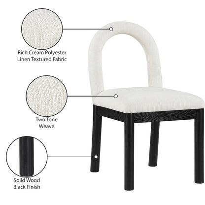 Conrad Cream Linen Textured Fabric Dining Chair