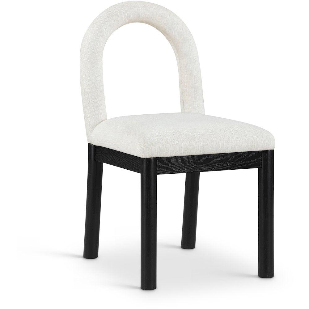 Conrad Cream Linen Textured Fabric Dining Chair
