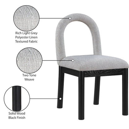 Conrad Grey Linen Textured Fabric Dining Chair