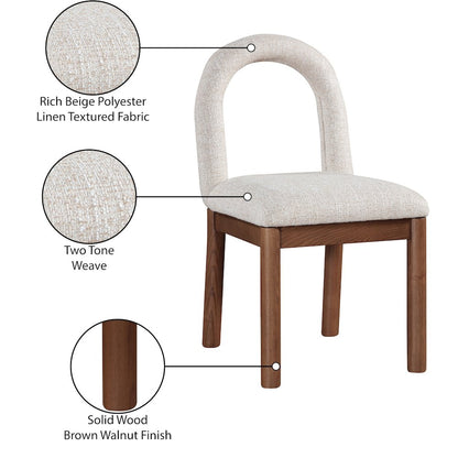 Conrad Beige Linen Textured Fabric Dining Chair