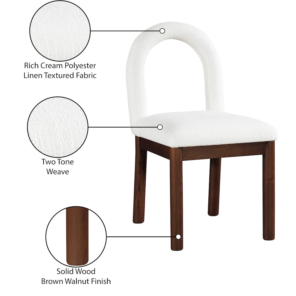 Conrad Cream Linen Textured Fabric Dining Chair