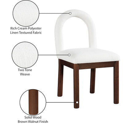 Conrad Cream Linen Textured Fabric Dining Chair