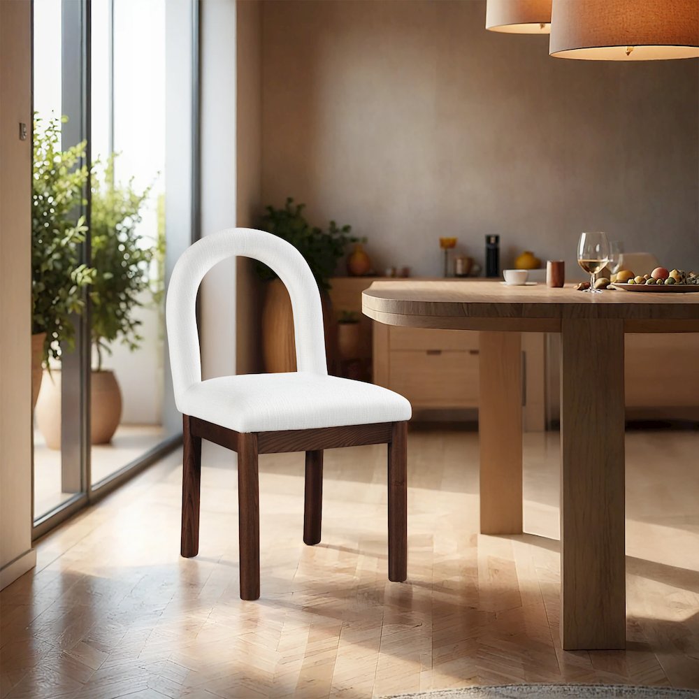 Conrad Cream Linen Textured Fabric Dining Chair