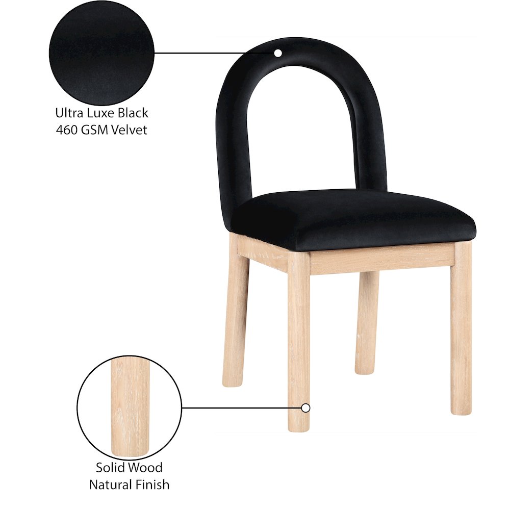 Conrad Black Velvet Dining Chair