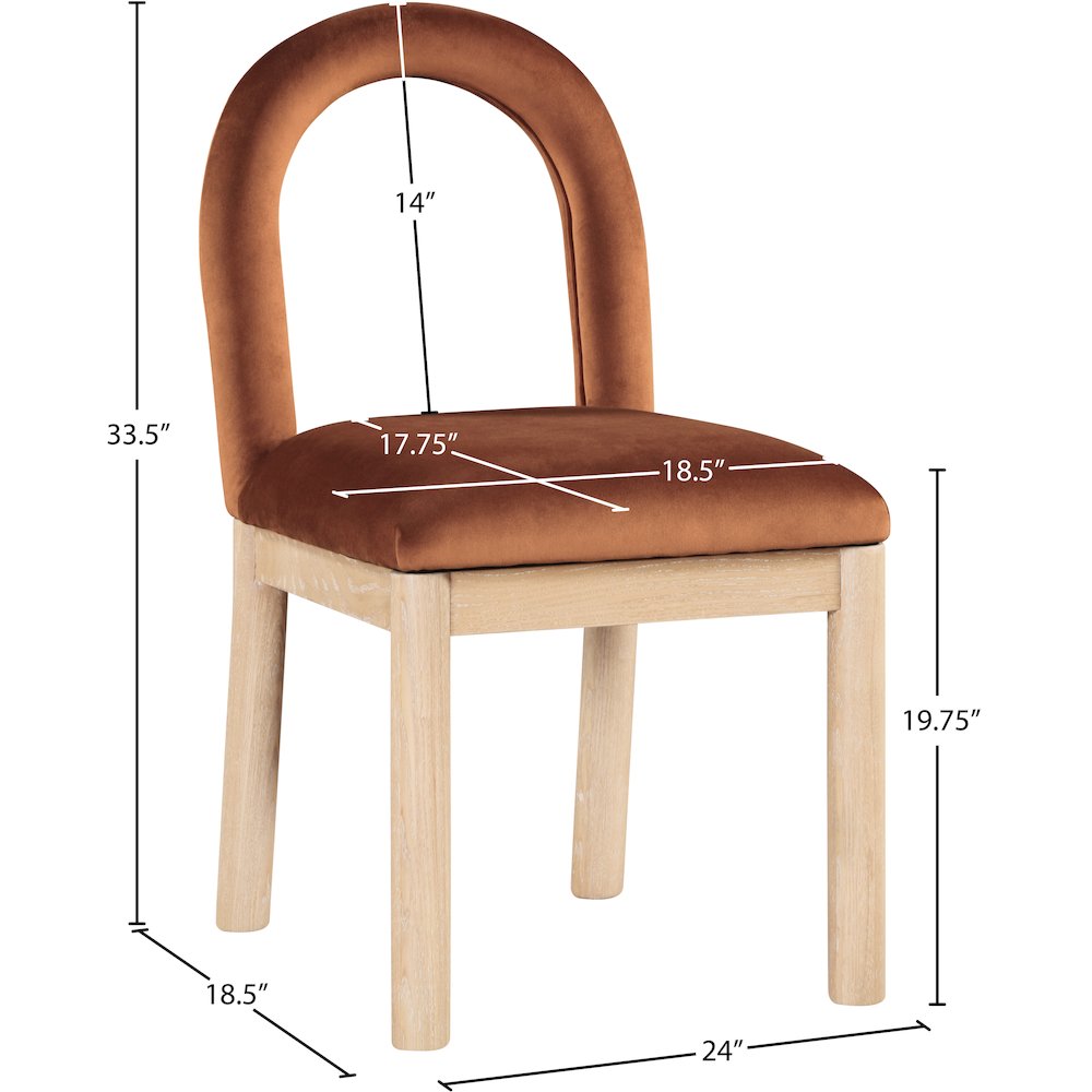 Conrad Cognac Velvet Dining Chair